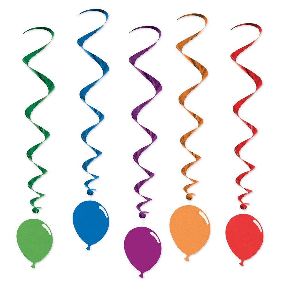 Beistle 5-Pack Balloon Whirls for Birthday Party Decorations