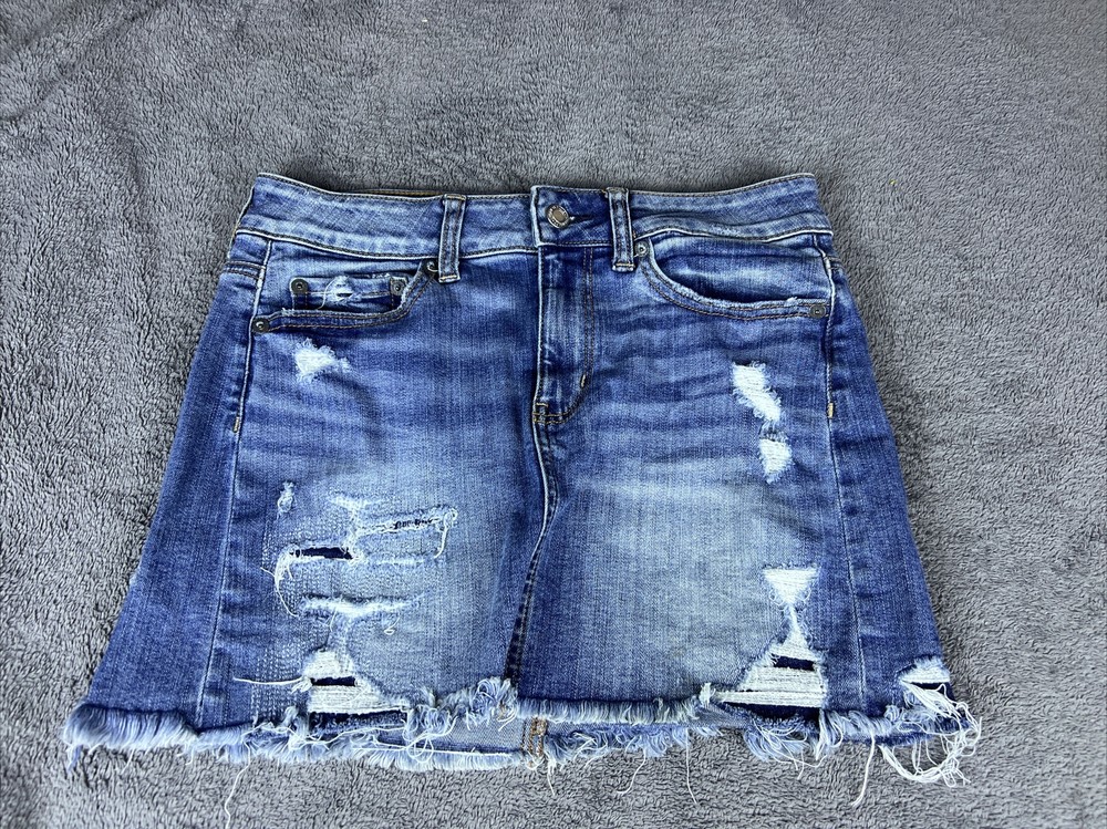 American Eagle Womens Hi Rise Festival Mini Denim Skirt Size 2 Vintage Fit
