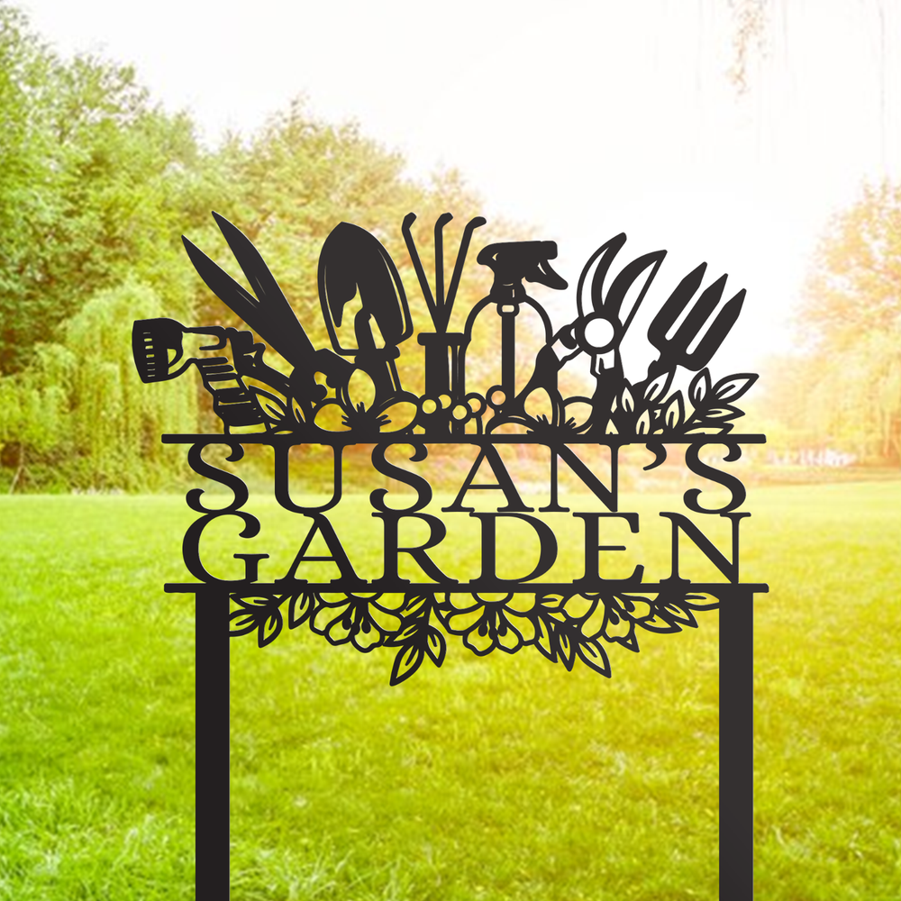 Custom Vegetables Garden Stake, Personalized Metal Garden Sign With Stake