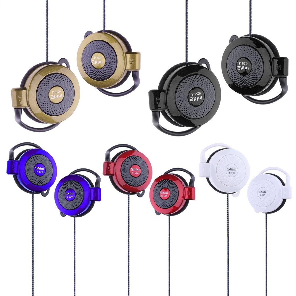 Earphones Universal 3.5mm Plug Wired Clip On Ear Sports Earphone Heavy Bass Head