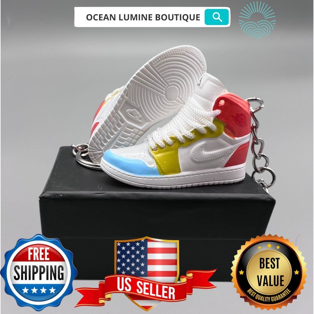 Air Jordan 3D Mini Sneaker Keychain, Basketball Sneaker Collectible, Box Options