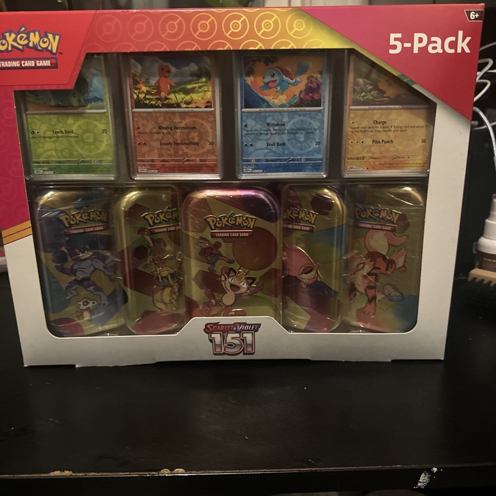 Pokemon Scarlet Violet 151 Mini Tins 5-Pack with 4 Promo Cards