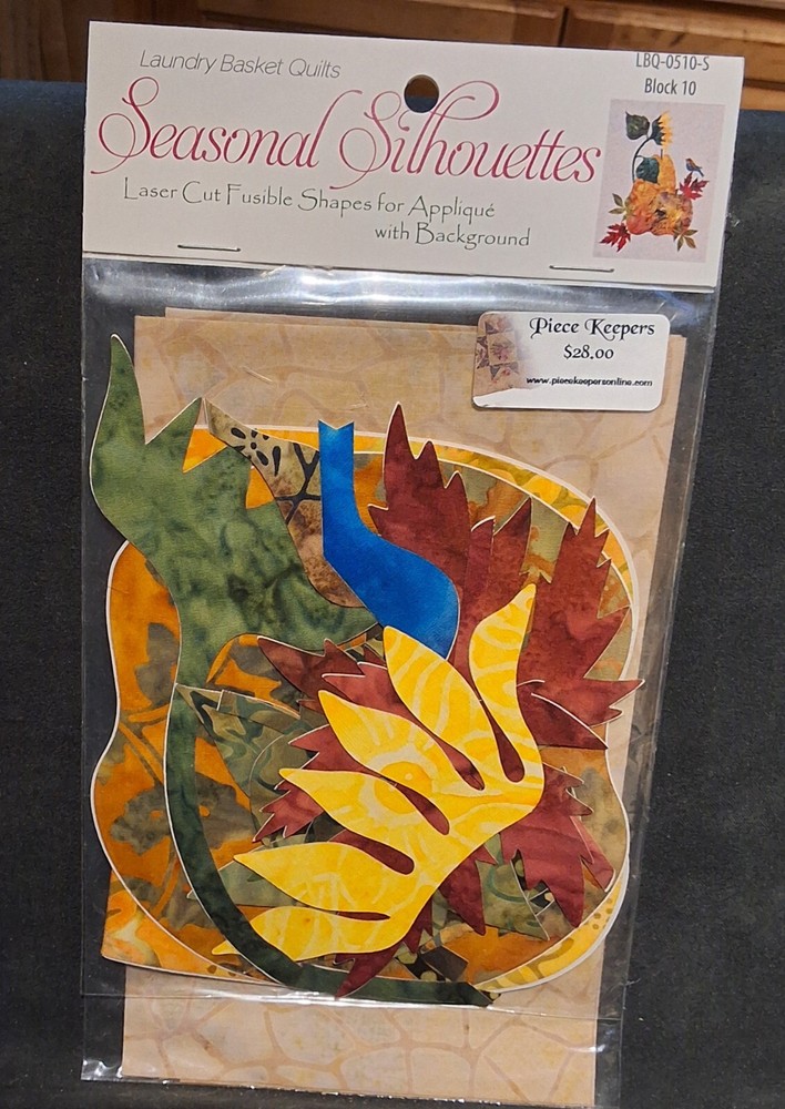 Seasonal Silhouettes Laundry Basket Uilts LBQ-0510-S BLOCK 10 Applique 12x16 NEW-image