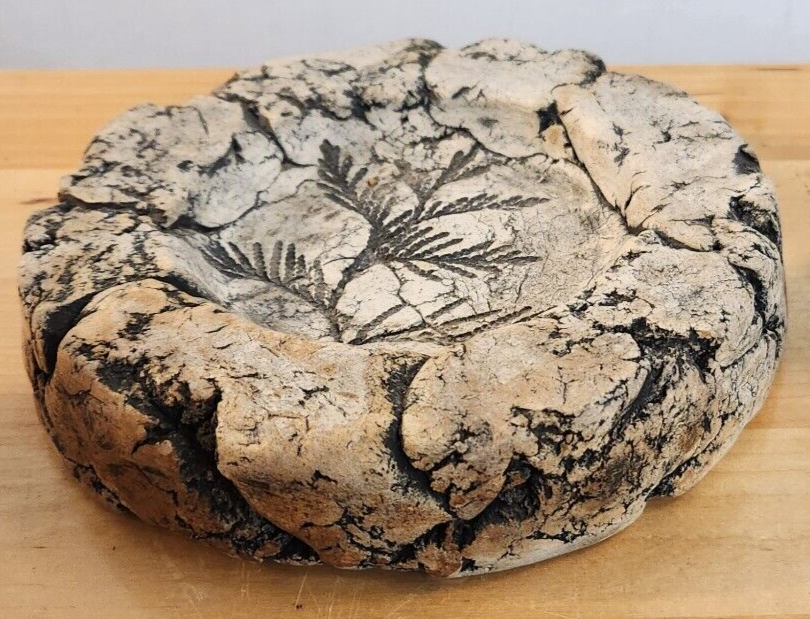 Stan Langtwait Shapes Of Clay Mt St Helens Fern Dish Ashtray Sculpture Signed