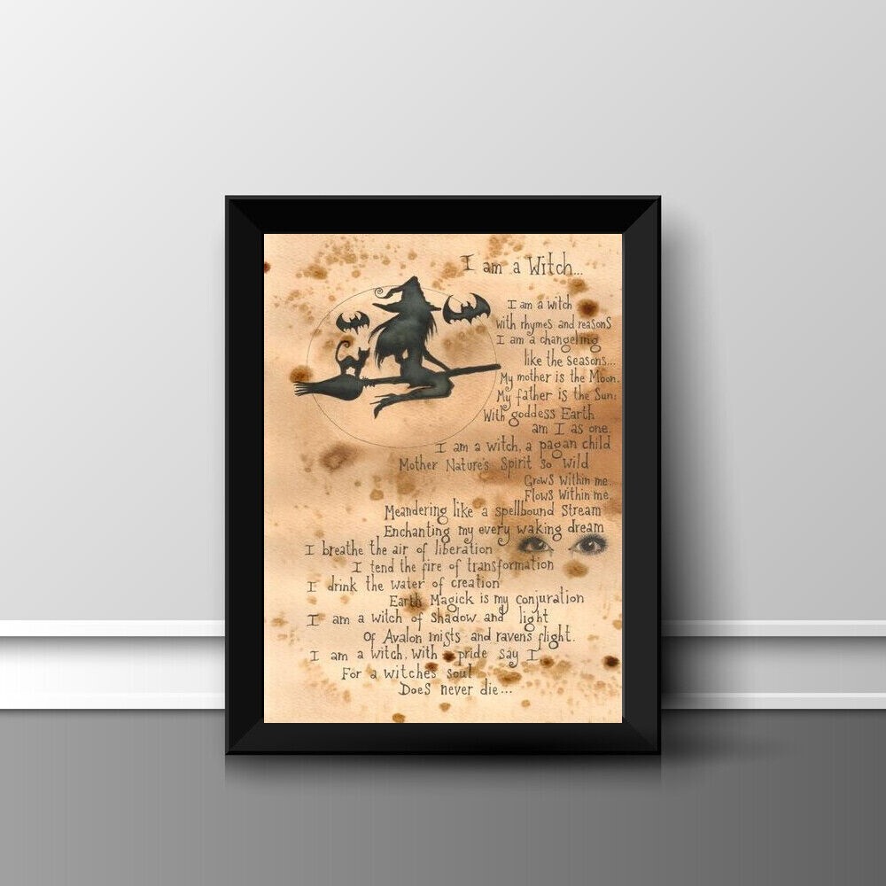 WITCH PRINT PICTURE POSTER WALL ART HOME DECOR UNFRAMED A4 GIFT NEW QUOTE