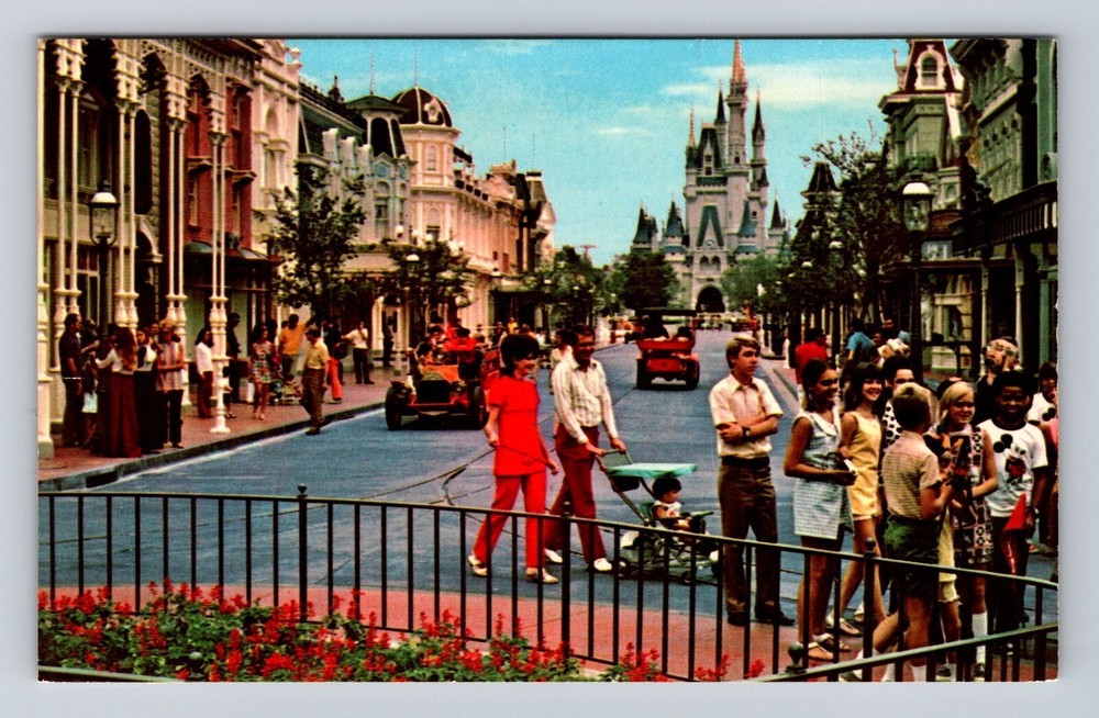 Vintage Disney World Orlando FL Main Street USA Antique Postcard