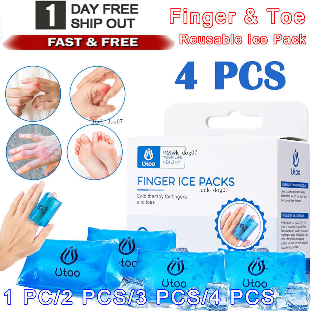 Finger Ice Pack Reusable Gel Ice Toe Cold Compression Sleeve Injuries Sprains