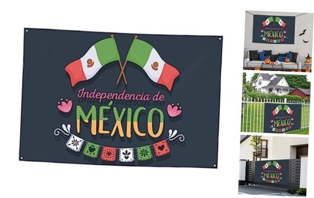 Mexico Independence Day Backdrop Banner - September 16th Celebration Decor