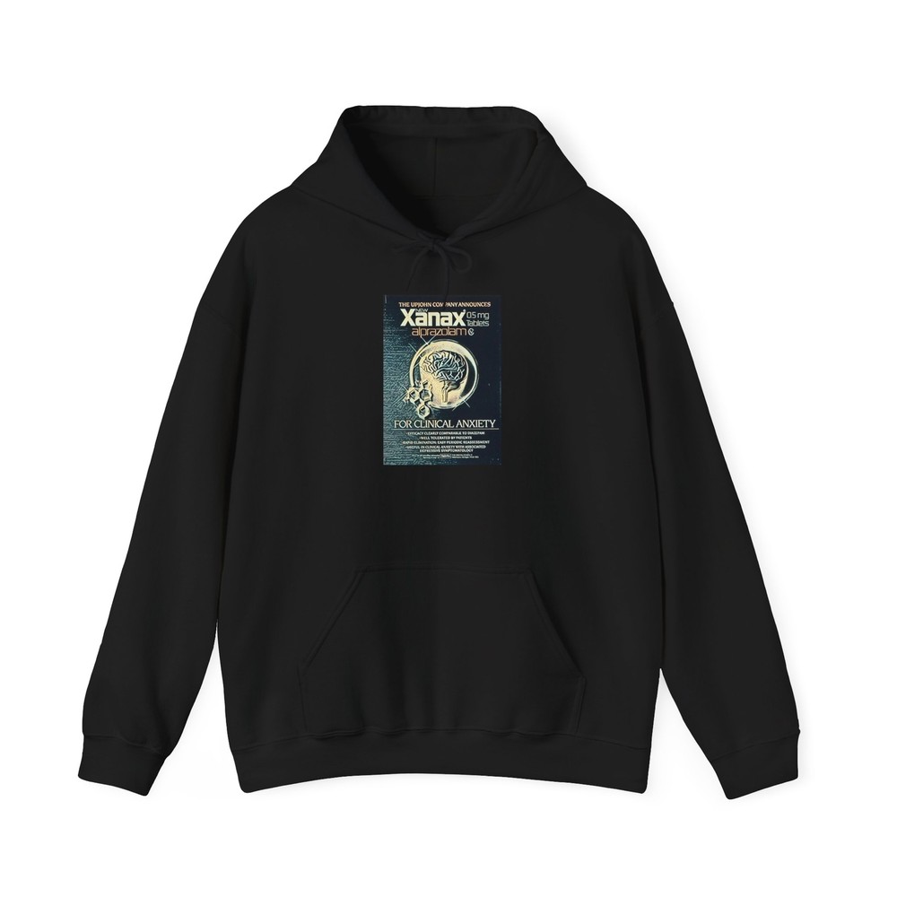 Xanax Graphic Print Retro Art LS Crewneck Unisex Heavy Blend™ Hooded Sweatshirt