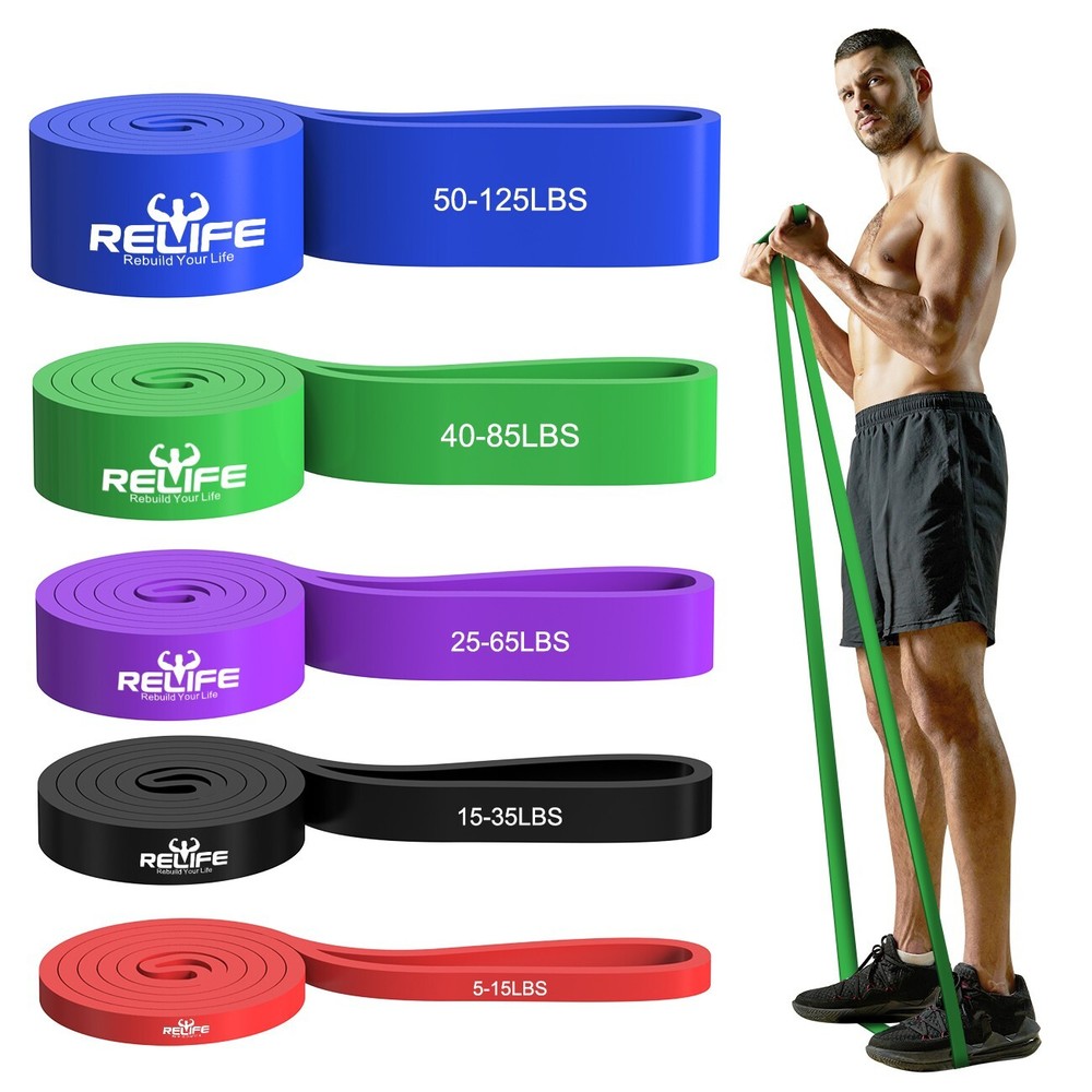 Heavy Duty Resistance Bands (Set of 5 ) Exercise Pull up Assist Fitness Workout
