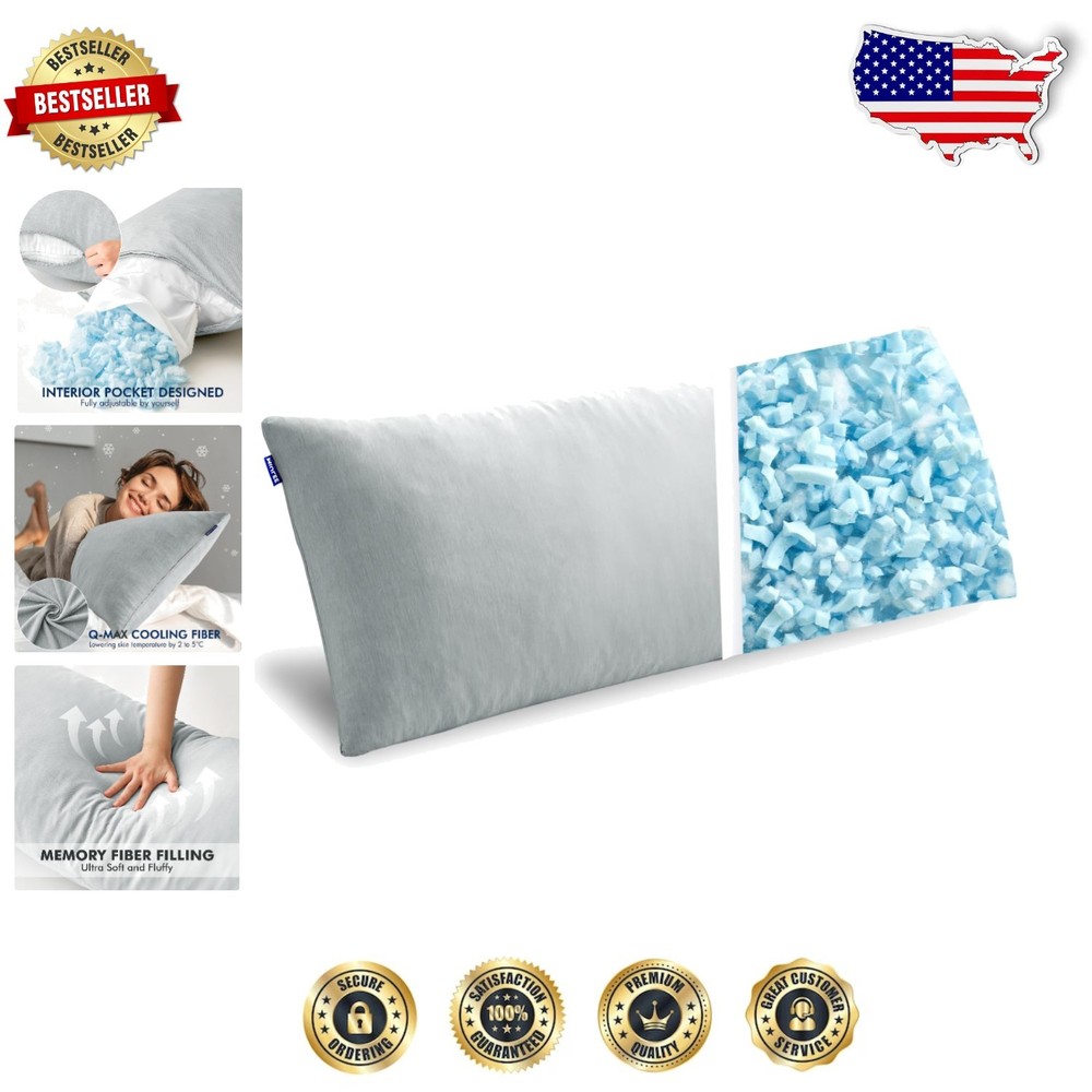 Adjustable 20x60 Memory Foam Full Body Pillow for Side Sleepers & Comfort
