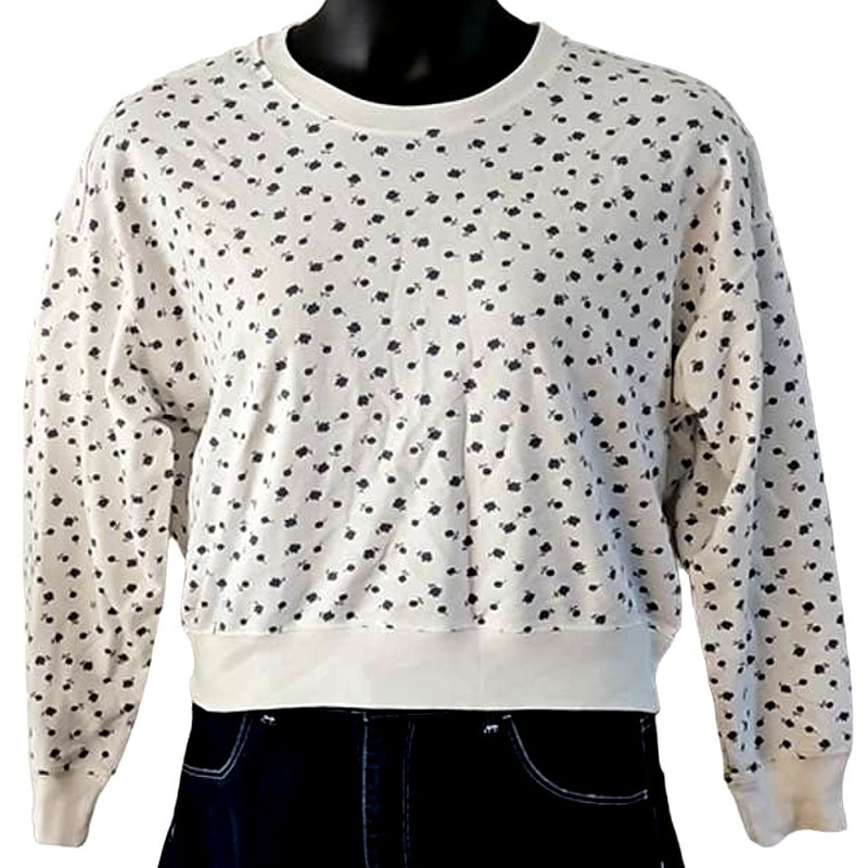 ROW A Women’s Floral Print Long Sleeve Sweatshirt – Medium NWT