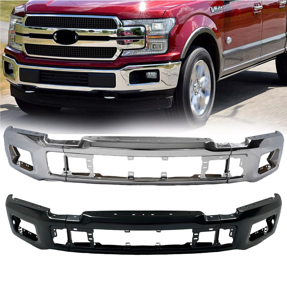 Front Bumper Impart Center Face Bar w/ Fog Light Hole for 2018-2020 Ford F150