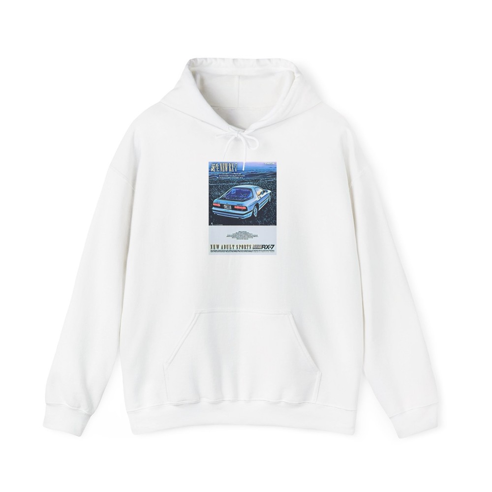 Mazda RX-7 Retro Car Art Graphic Print LS Unisex Heavy Blend™ Hooded Sweatshirt