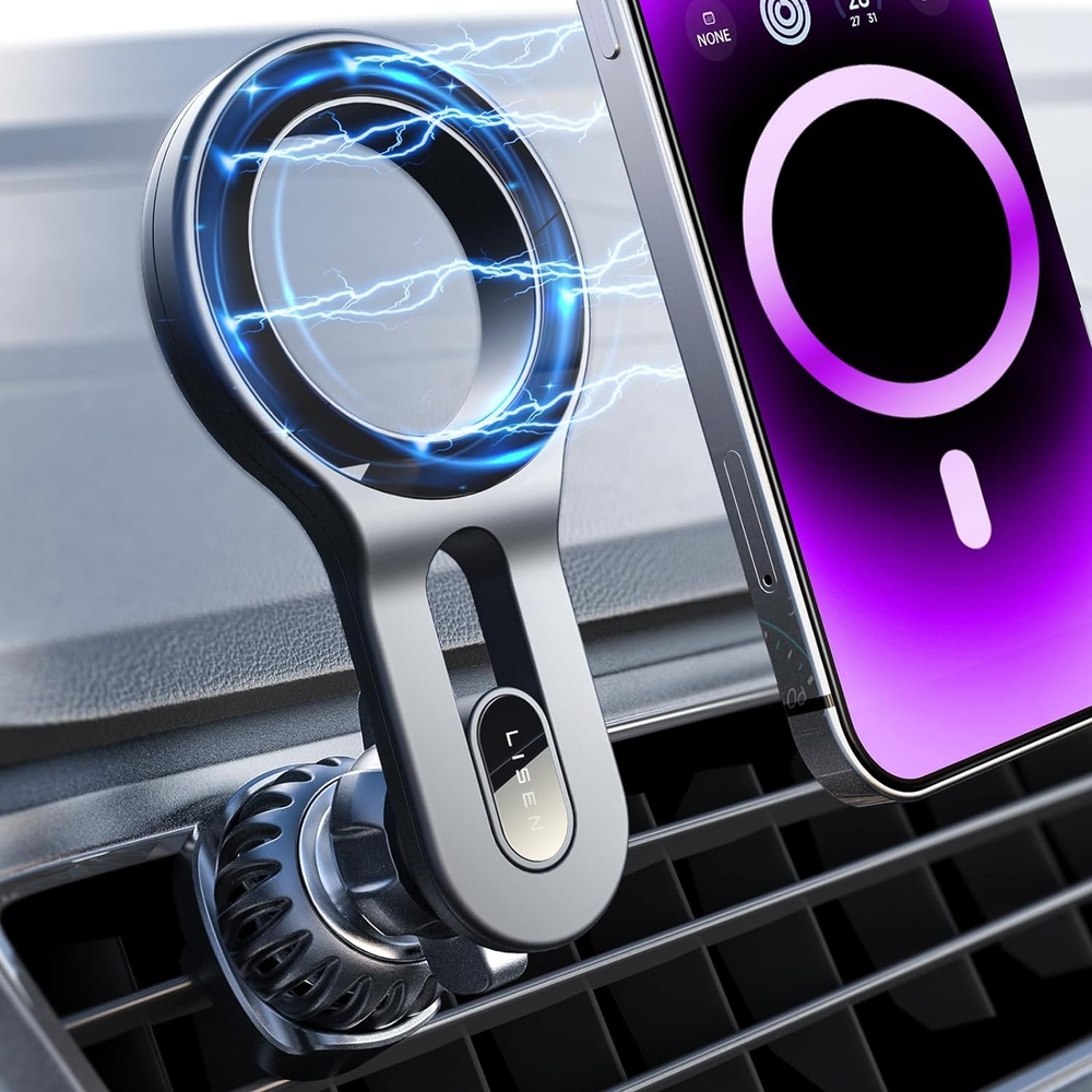 LISEN MagSafe Car Mount for iPhone 16 - Quick Install Magnetic Phone Holder