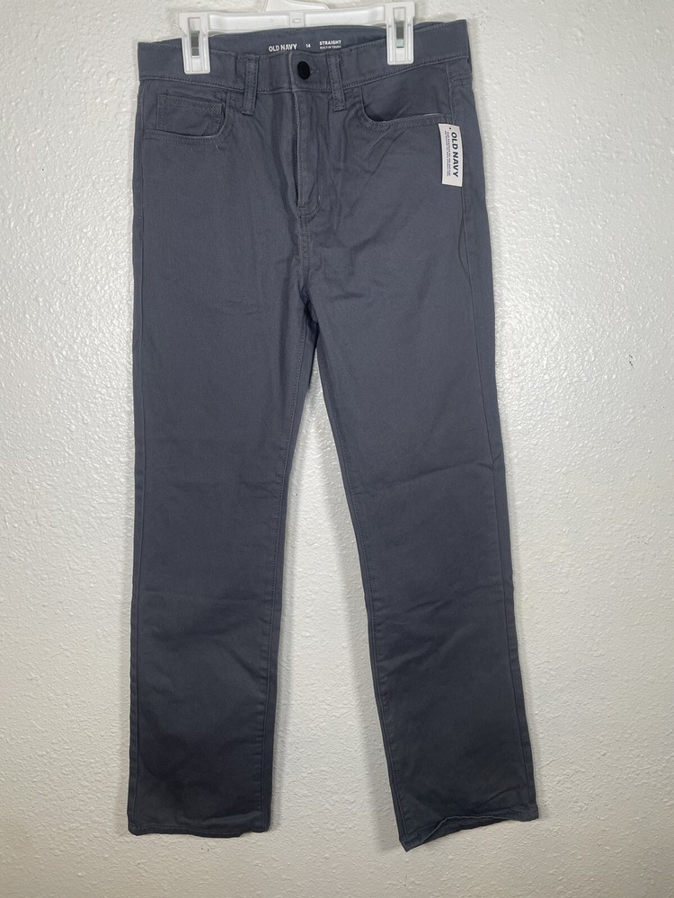 Old Navy Tough Built-In Flex Straight Jeans Dark Grey  Size 14 NWT