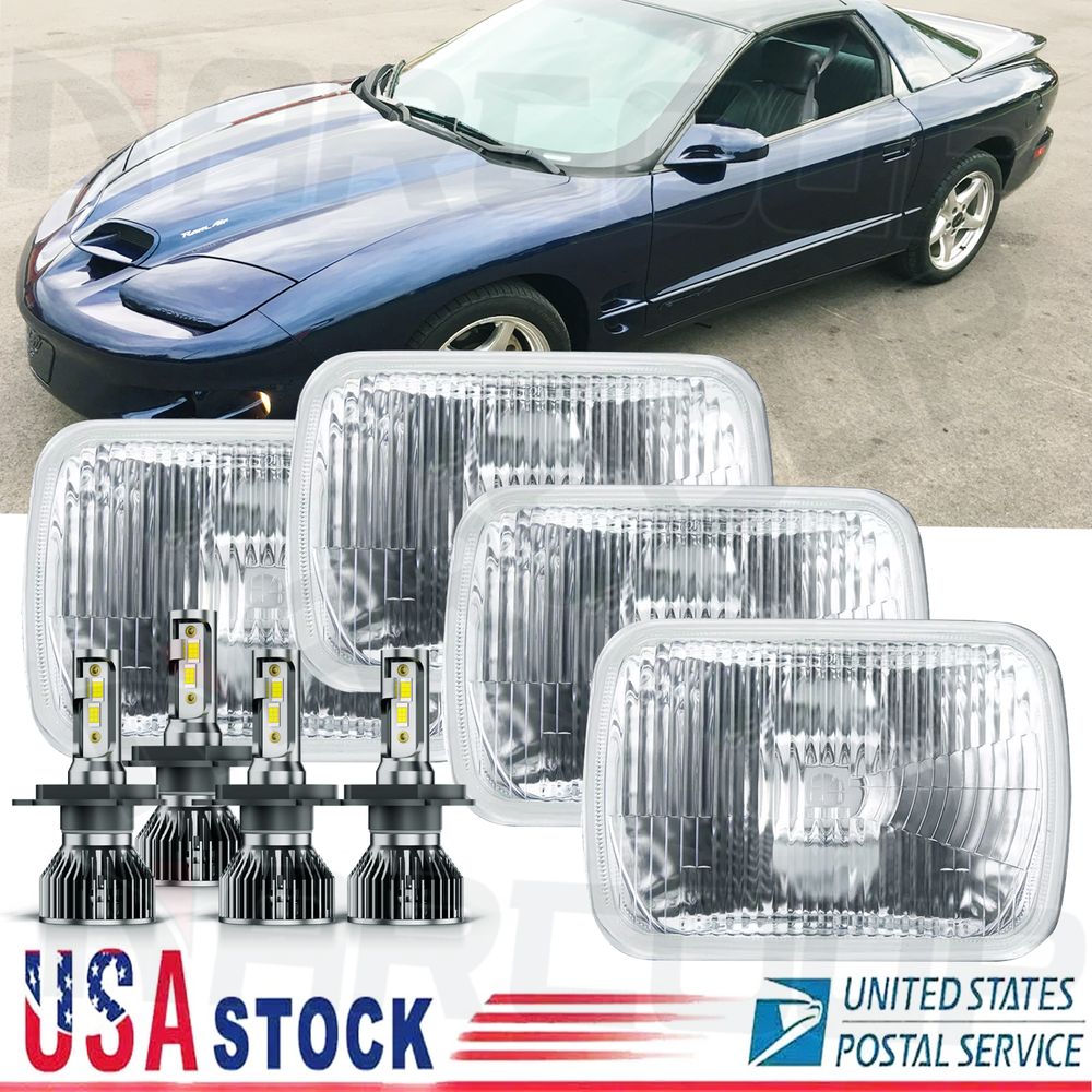 1998-2002 Pontiac Firebird 1986-94 Sunbird 4x6 LED Hi/Lo Headlights – 4-Piece Set