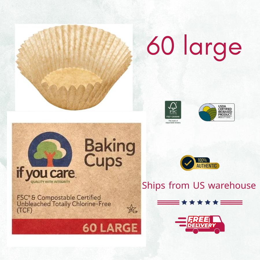 Unbleached Large Baking Cups 60-Count Box Eco-Friendly
