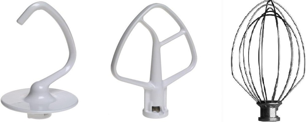 KitchenAid Stand Mixer Attachment Set Flat Beater, Dough Hook, Wire Whip