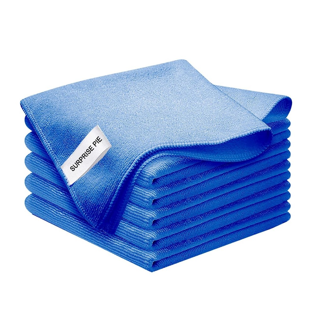 6 Pack 12x12 Inch Microfiber Cleaning Cloths for House Kitchen Boat Cars