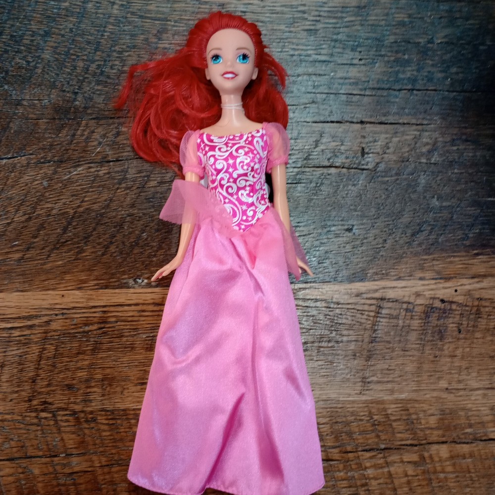 Ariel Little Mermaid Disney Princess Barbie Doll Pink Dress 2012