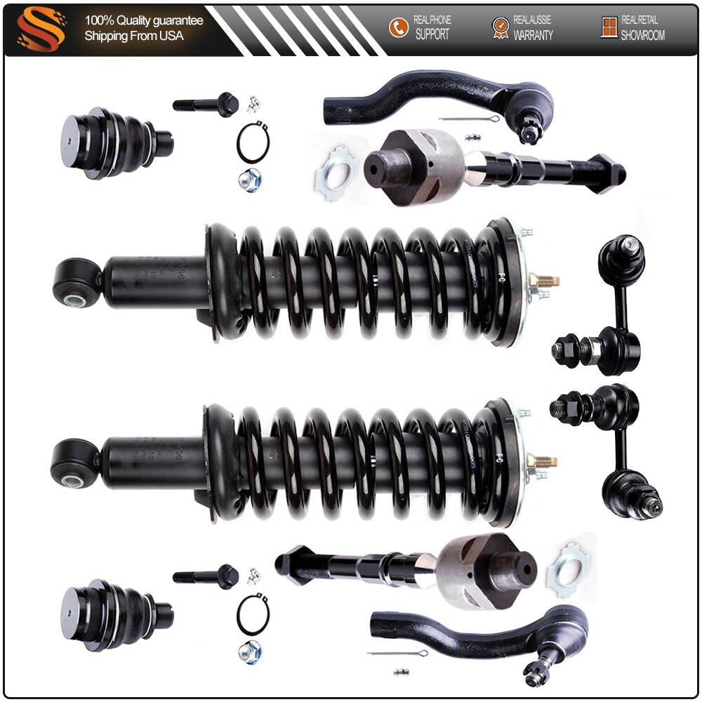 Nissan Suzuki Equator Xterra Front Suspension Kit with Struts Springs Ball Joints Tie Rods Sway Bars  
