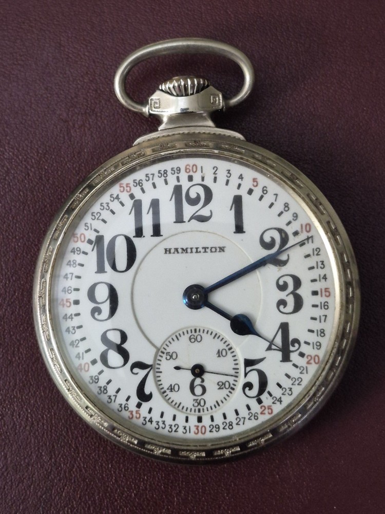 Antique Hamilton 1926c 14kt WHITE GF 992Railroad Grade Model 2 Gold Center Wheel