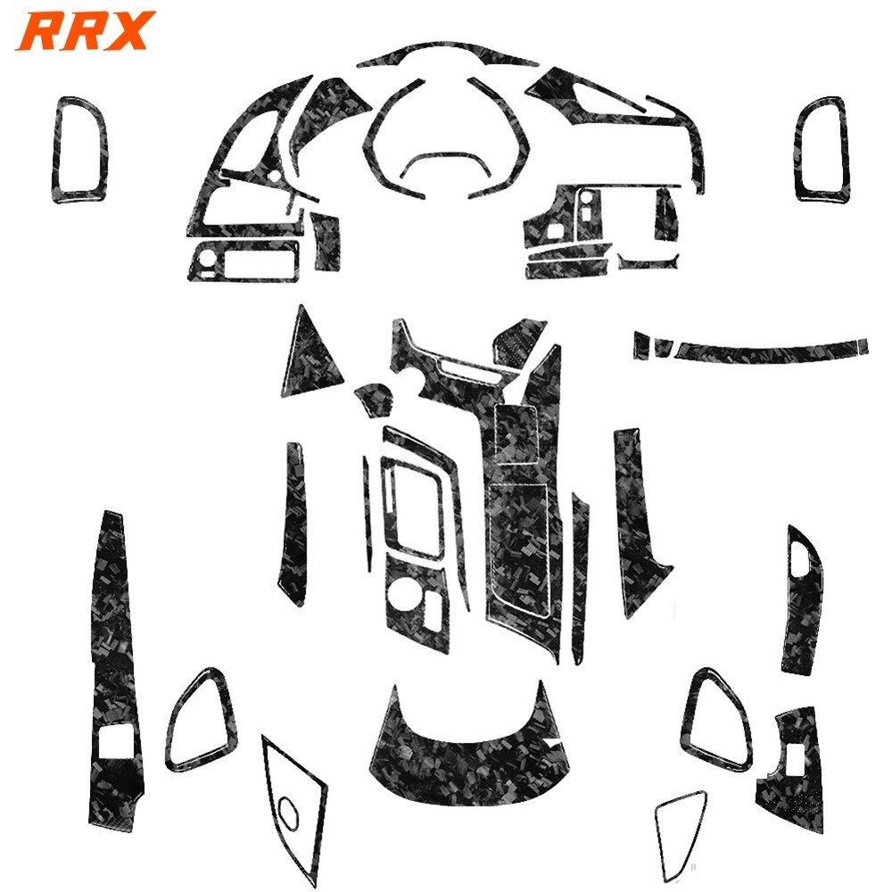 50Pcs Forged Carbon Fiber Kits Whole Interior Trim Cover For Corvette C7 2014-19