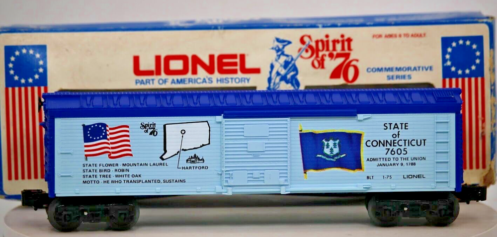 Lionel 6-7605 O Gauge Spirit of 76 State of Connecticut Boxcar #7605