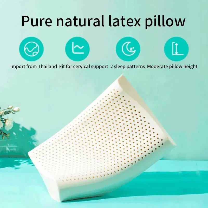 100% Natural Latex Pillow cervical orthopedic pain relief for better sleep Gift