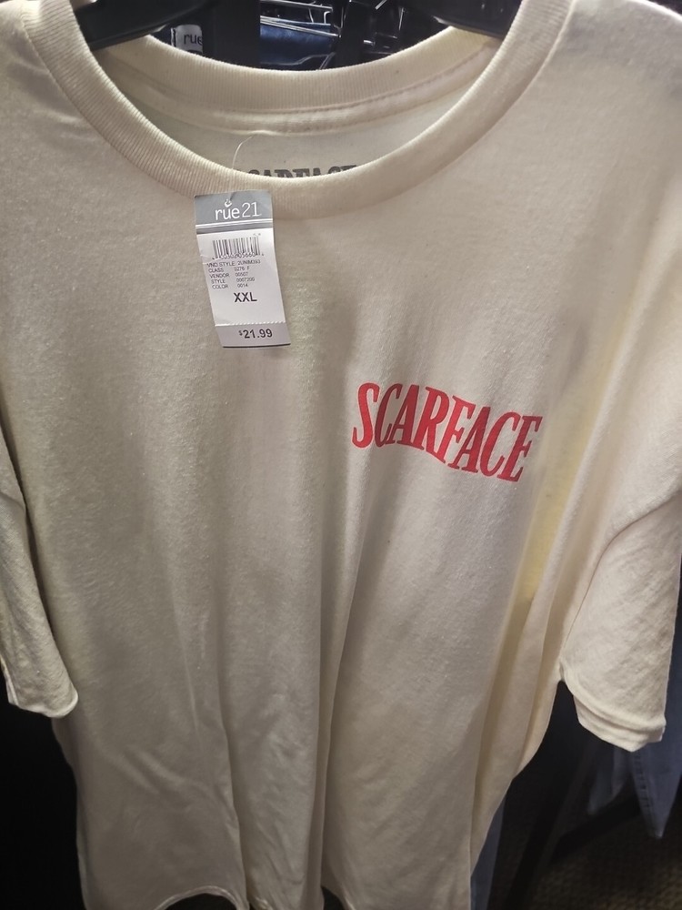 Scarface Double XL White T-Shirt Hip Hop Movie Inspired Streetwear