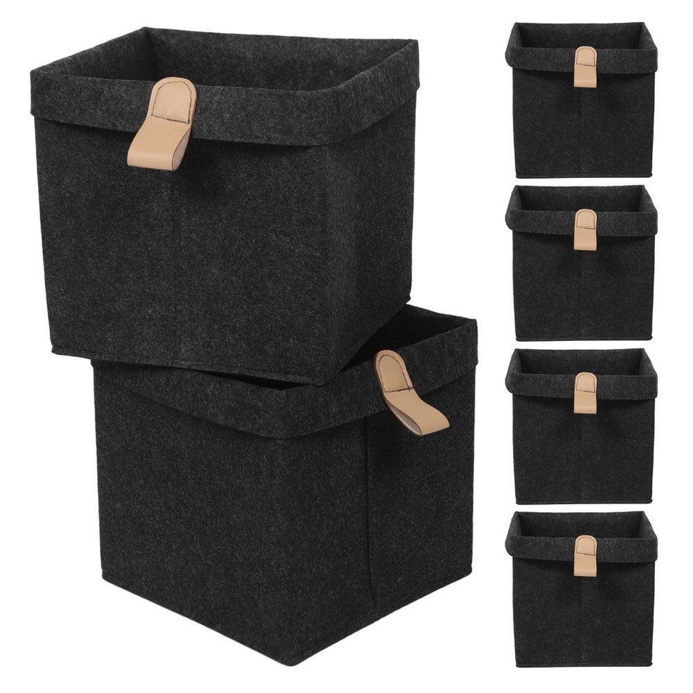 6 Pcs Cube Foldable Storage Box Closet Organizers Desk Bin Desktop