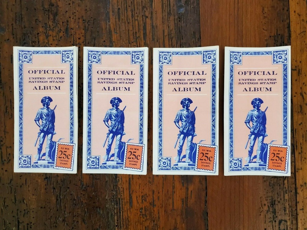 US Vintage Official US Savings Stamp Album Lot of 4 w/Stamps (02)