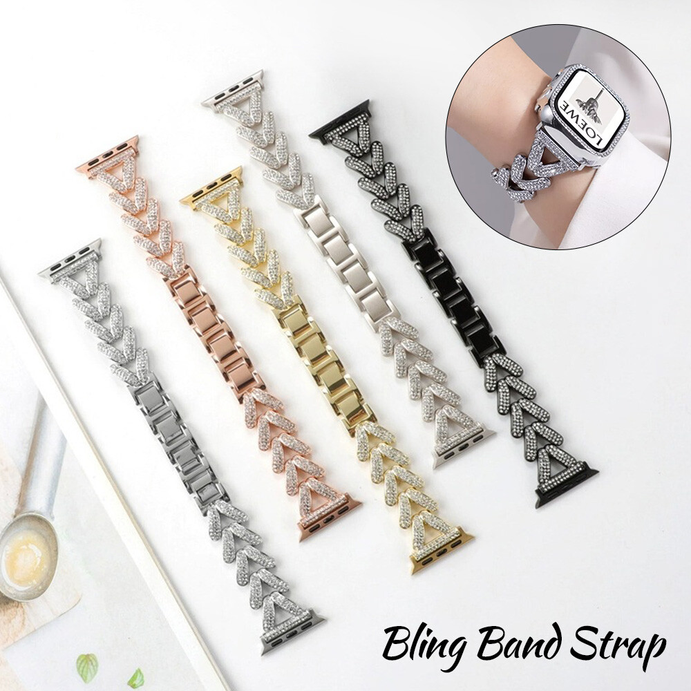 Diamond Bling Band Case iWatch Strap For Apple Watch Ultra Series 10 9 8 7 SE 6