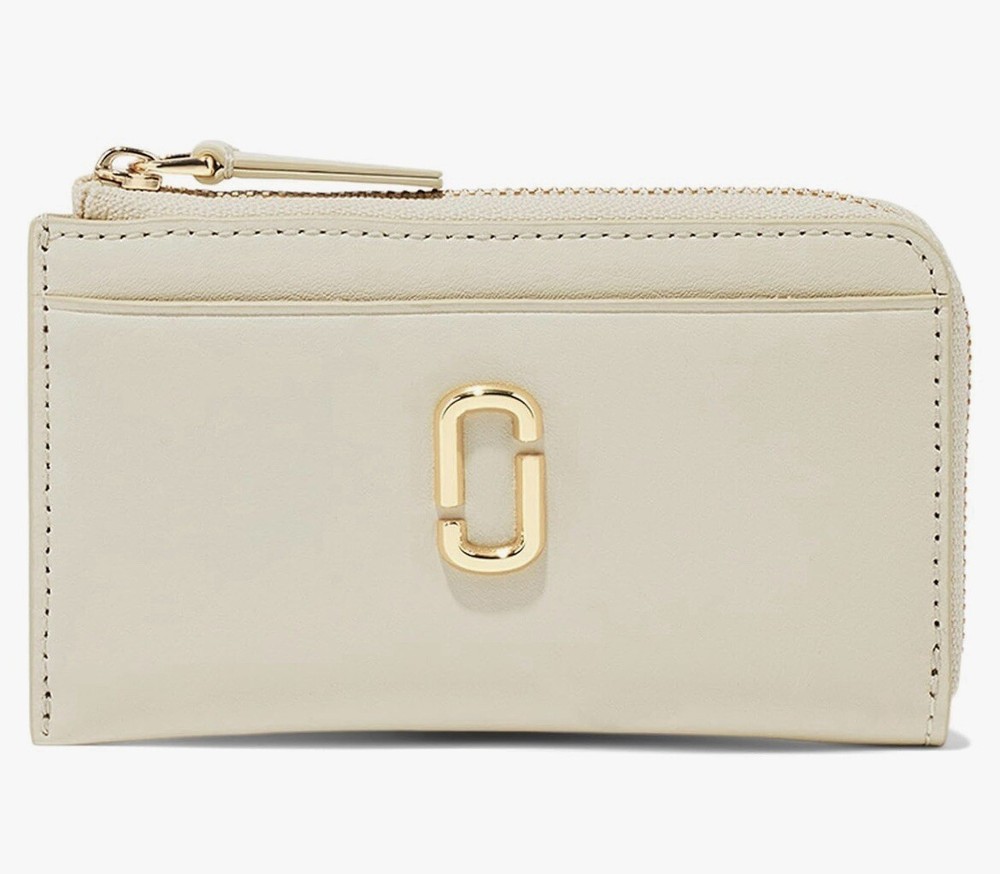 Marc Jacobs The J Marc Top Zip Wallet in Cloud White One Size  