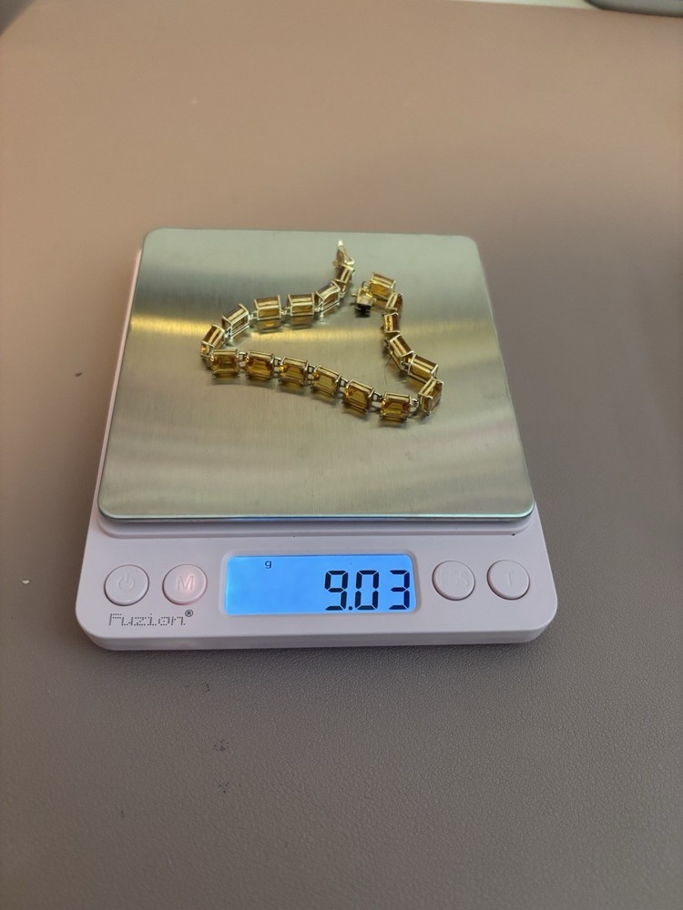 Vintage 14k yellow gold Citrine Tennis Bracelet