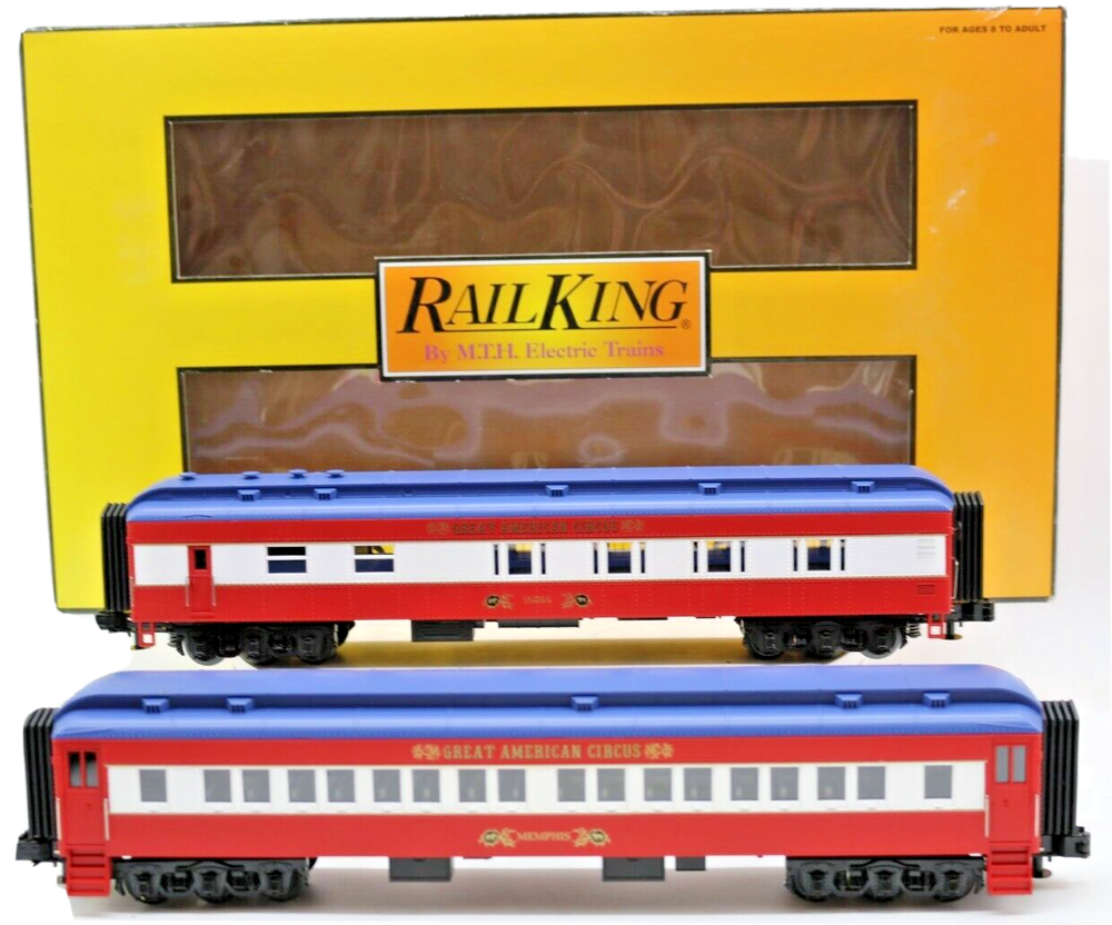 MTH 30-6941 RailKing O/O-27 Circus Madison Combo/Diner Set (Set of 2) EX
