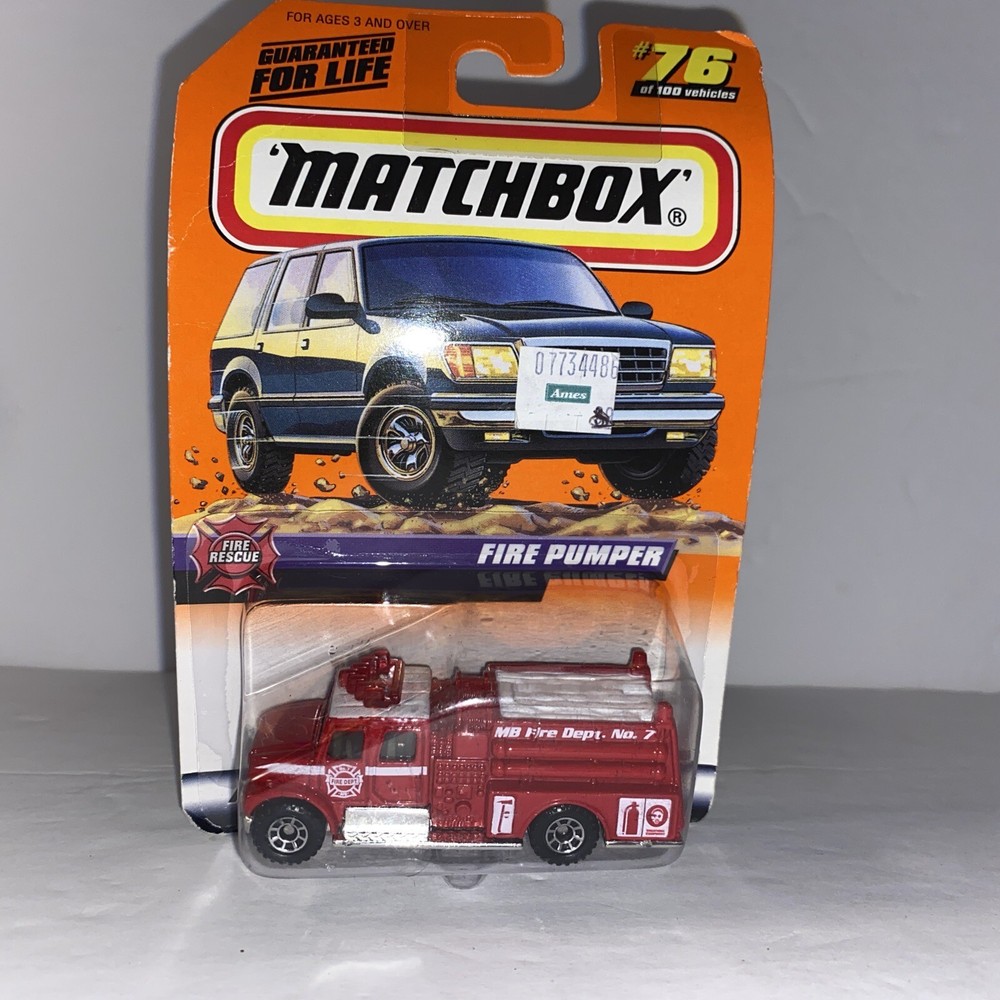 Vintage Match Box Car #76 Fire Pumper Fire Truck Nib