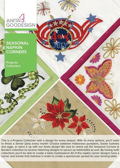 Seasonal Napkin Corners Anita Goodesign Embroidery Machine Design CD NEW-image