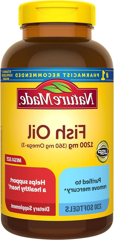 Nature Made Fish Oil 1200mg Softgels with Omega 3 for Heart Health