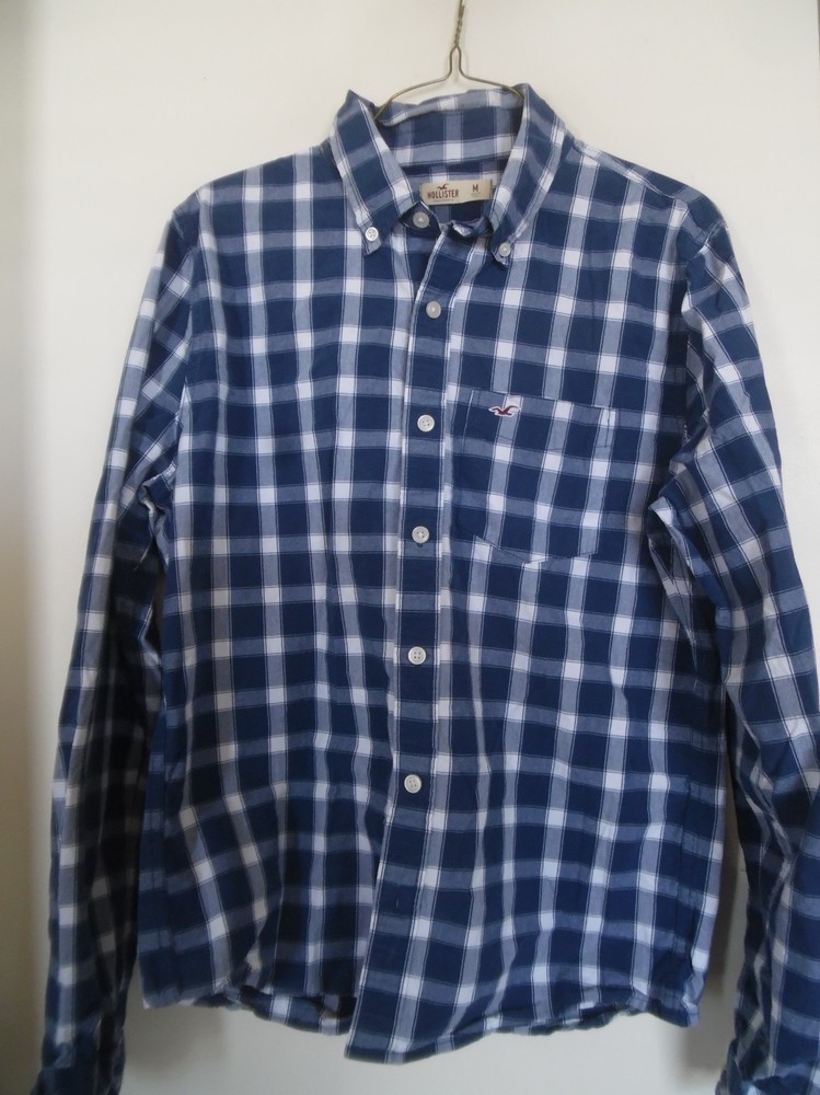 Hollister Plaid  Front Button Long Sleeve Men's Shirt Medium