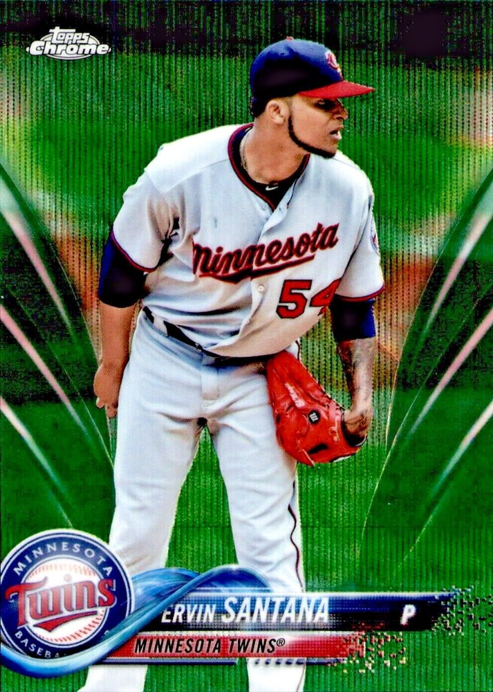 2018 Topps Chrome - Ervin Santana #153 Green Wave Refractor /99