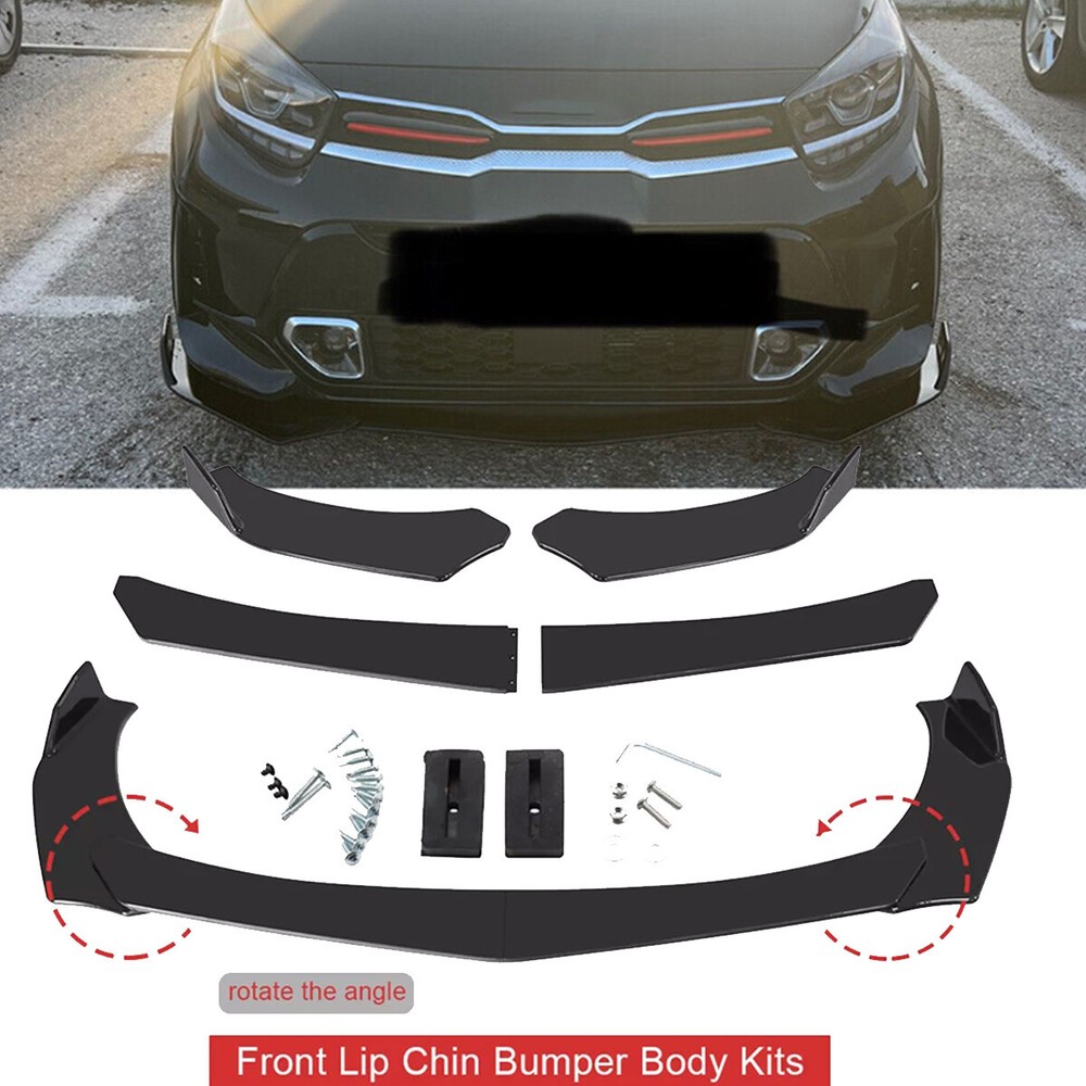 Glossy Black Front Bumper Lip Splitter Spoiler for Kia Models