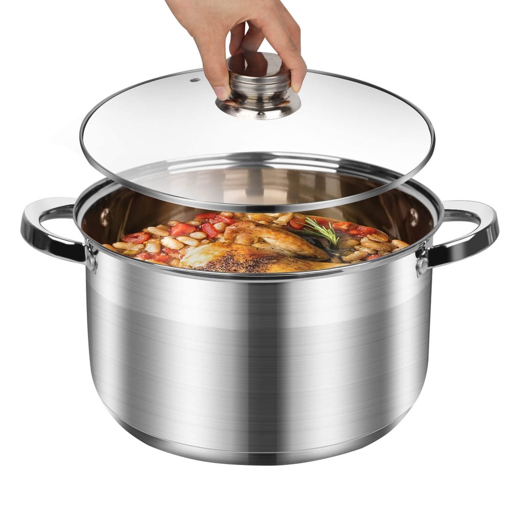 Stockpots with Lid-10 Quart Stainless Steel Stock pot-Soup Pot-Induction Pot-...