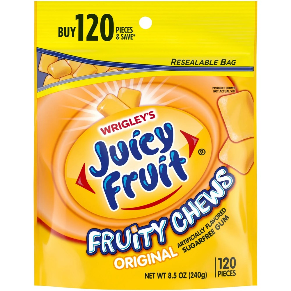 Juicy Fruit Chewing Gum, Value Pack - 120 ct Bulk Gum Bag Free & Fast Shipping..