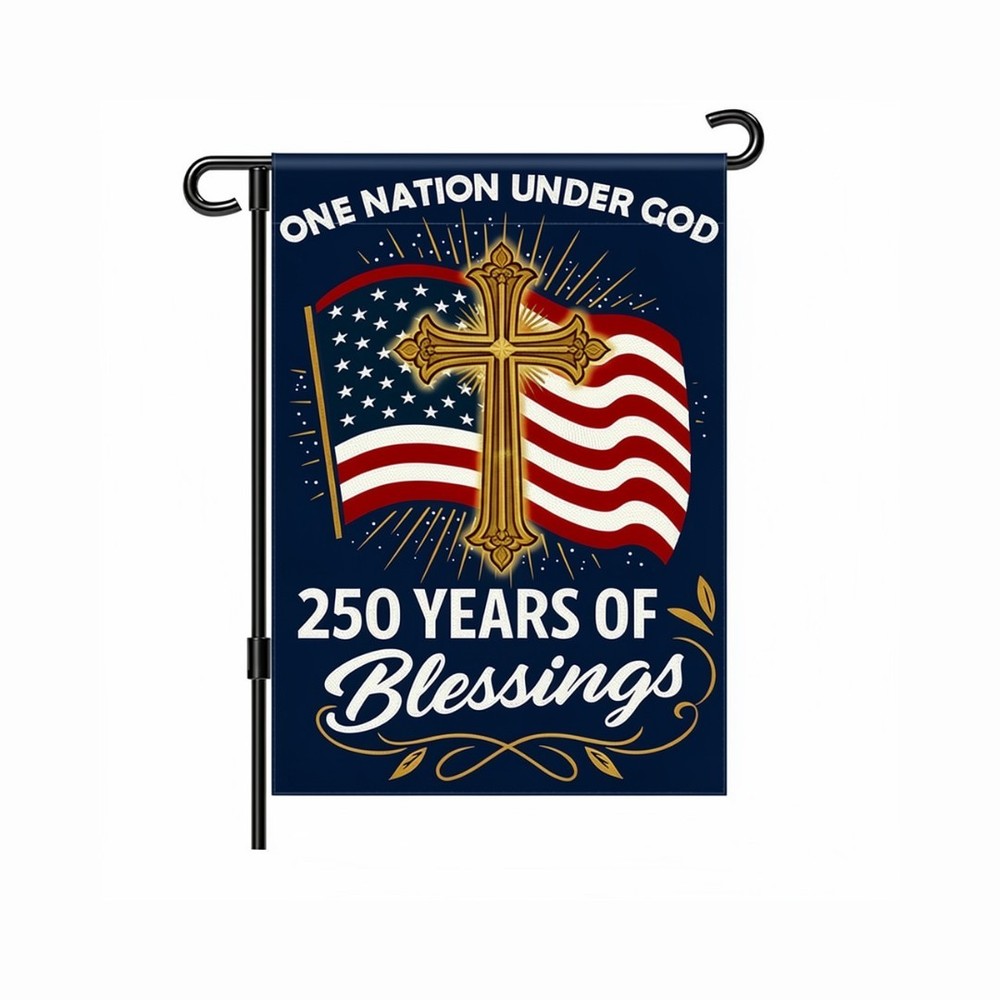 PromoPatriot USA 250th Anniversary Garden Flag 12x18 inch- 200D Nylon Cross Flag