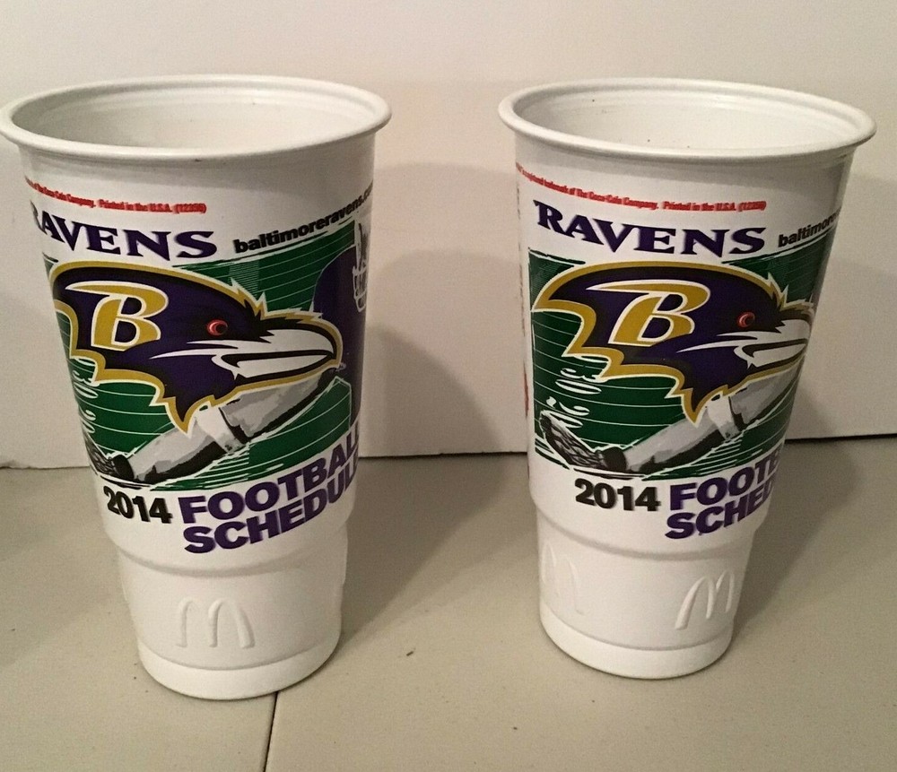 (Lot of 2) McDonalds 2014 Baltimore Ravens Schedule Football Cup