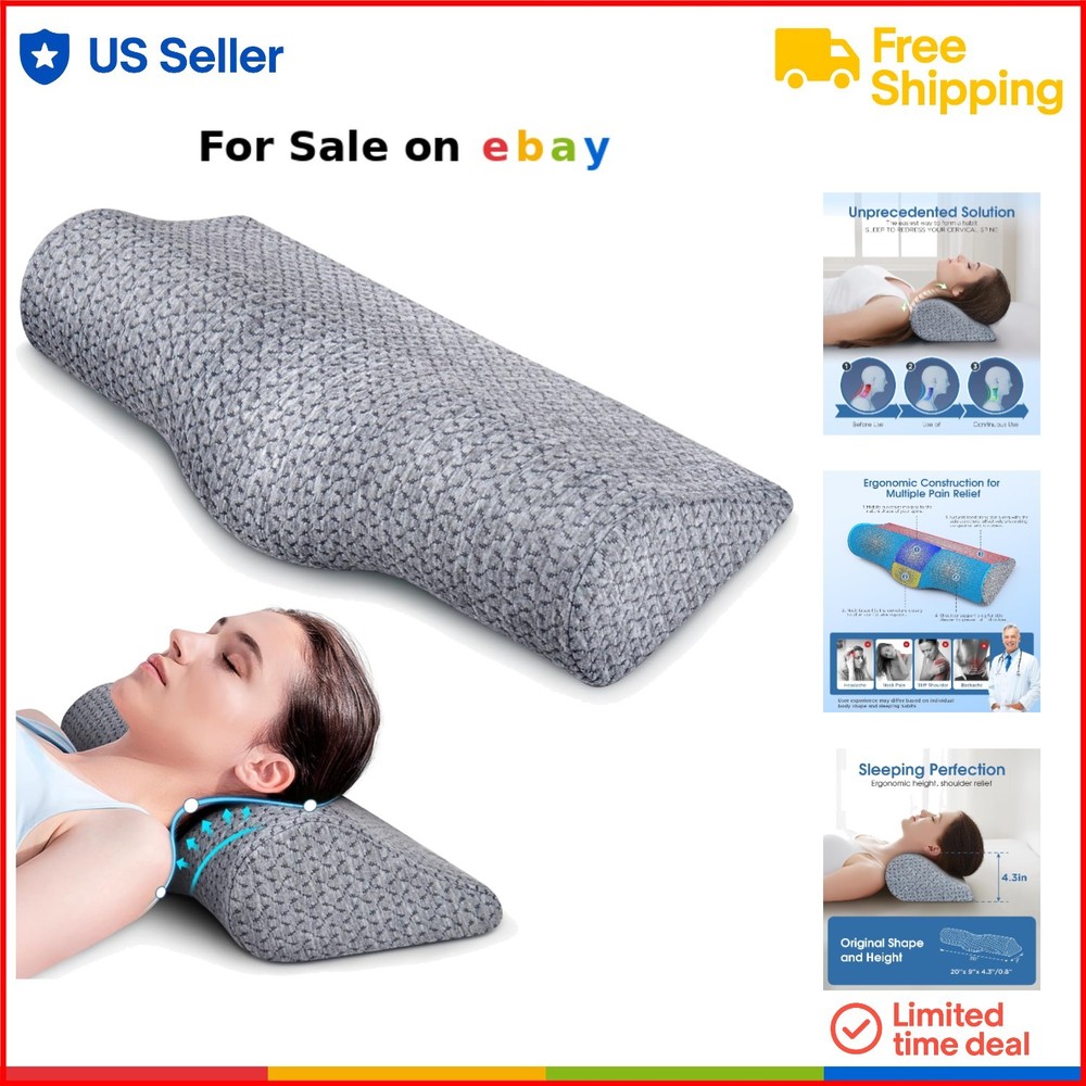 Neck Pillows Memory Foam Support Pain Relief Sleeping Shoulder Relaxer