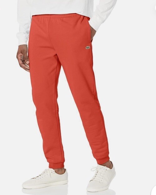 Lacoste Men's Regular Fit Logo Detail Fleece Sweatpants Pink XL $130