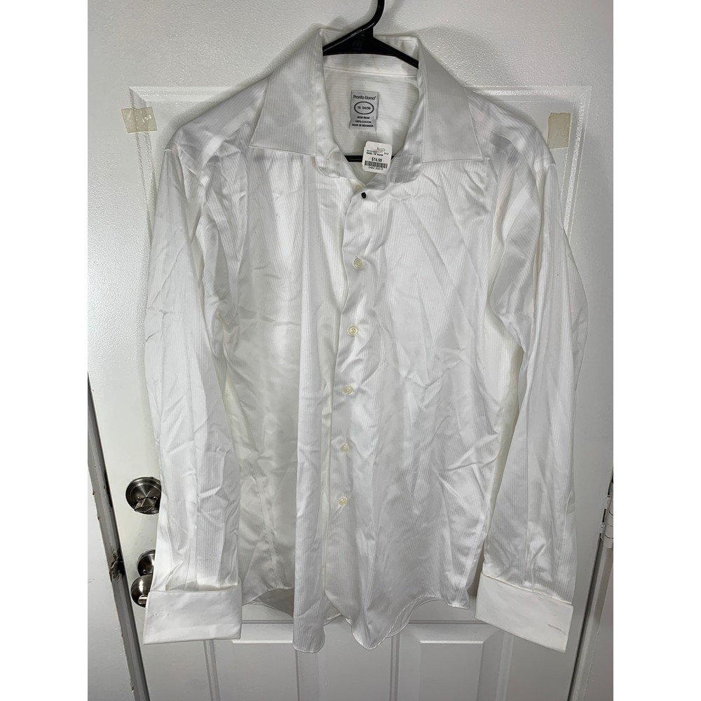 Pronto Uomo Non‑Iron Modern Fit Dress Shirt White Size 15 34/35